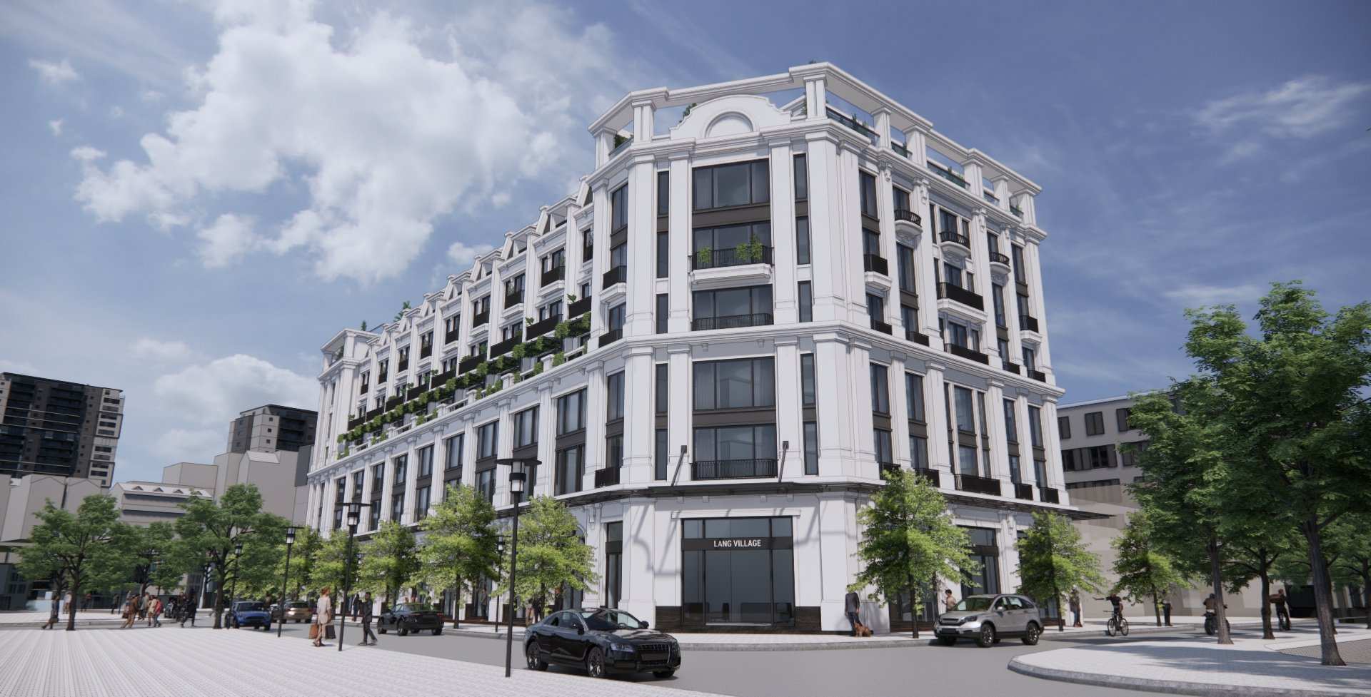 Rendering of the Langs Village project, 82 Chua Lang Street
